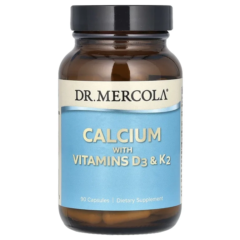 Dr. Mercola, кальций с витаминами D3 и К2, 90 капсул