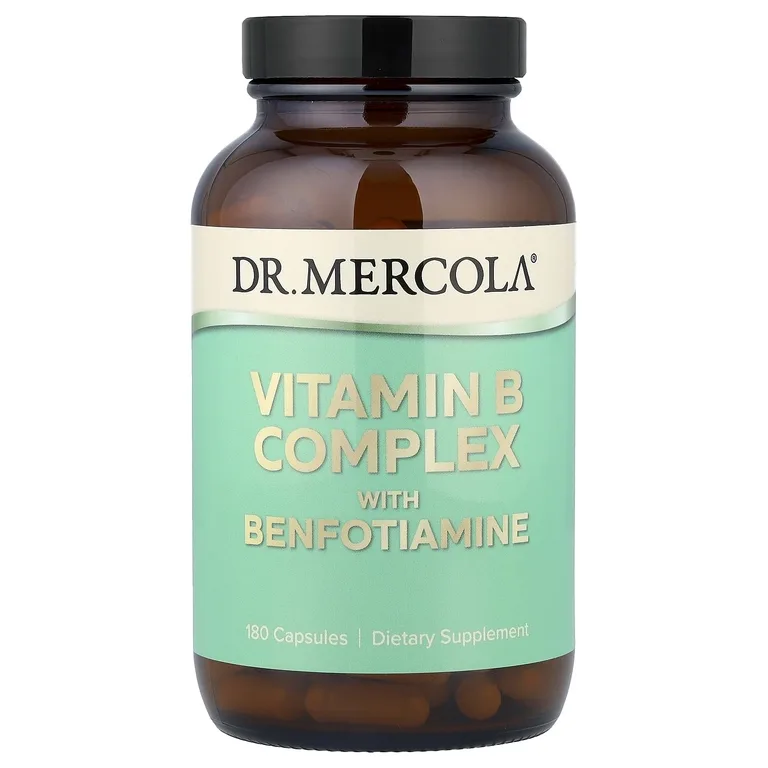 Dr. Mercola, Комплекс витаминов группы B с бенфотиамином, 180 капсул