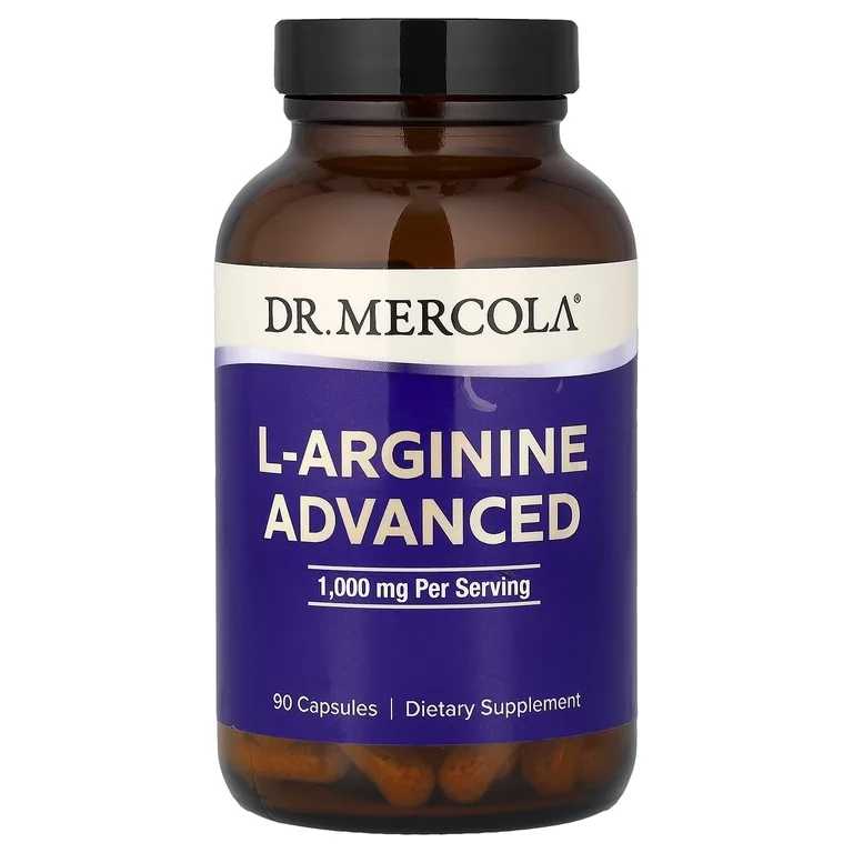 Dr. Mercola, L-аргинин, улучшенная формула, 90 капсул (333 мг в 1 капсуле)