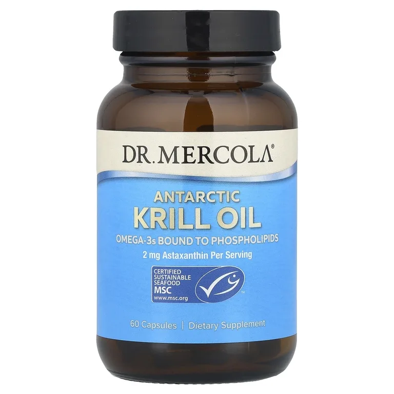 Dr. Mercola, масло антарктического криля, 60 капсул
