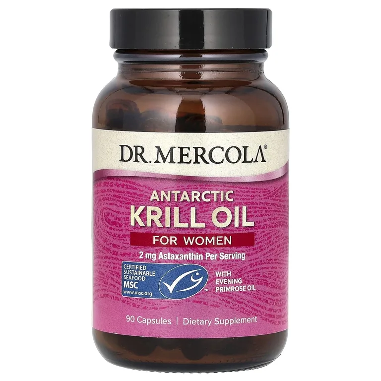 Dr. Mercola, масло антарктического криля для женщин, 90 капсул