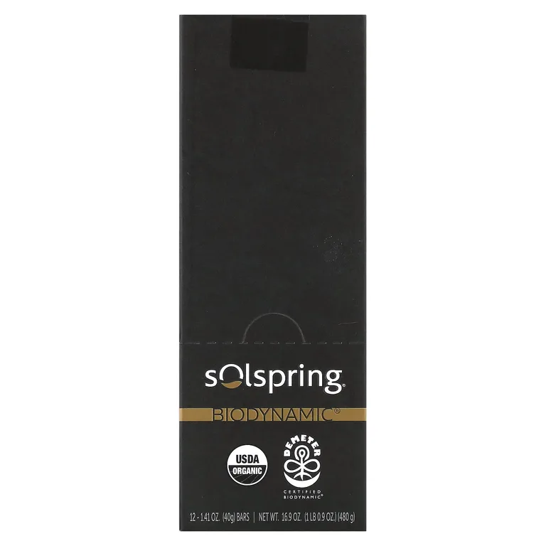 Dr. Mercola, Solspring®, Biodynamic®, темный шоколад, 70% какао, 12 плиток по 40 г (1,41 унции)