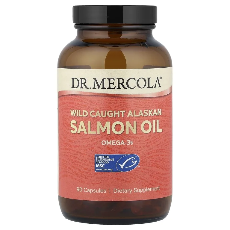 Dr. Mercola, жир аляскинского лосося дикого улова, 90 капсул