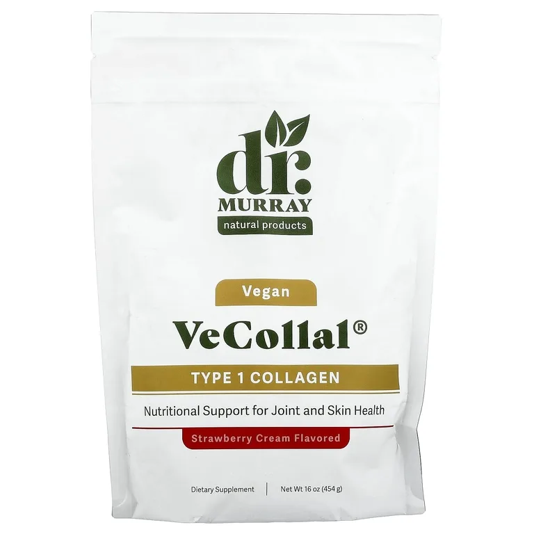 Dr. Murray's, VeCollal®, веганский коллаген типа 1, клубничный крем, 454 г (16 унций)
