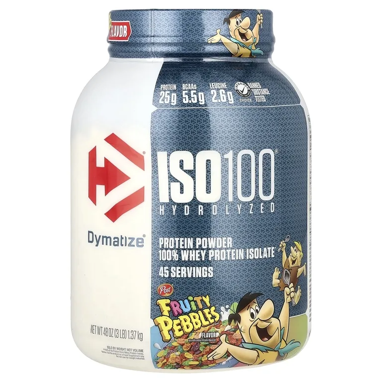 Dymatize, ISO100®, гидролизованный 100% изолят сывороточного протеина, Post® Fruity Pebbles™, 1,37 кг (3 фунта)