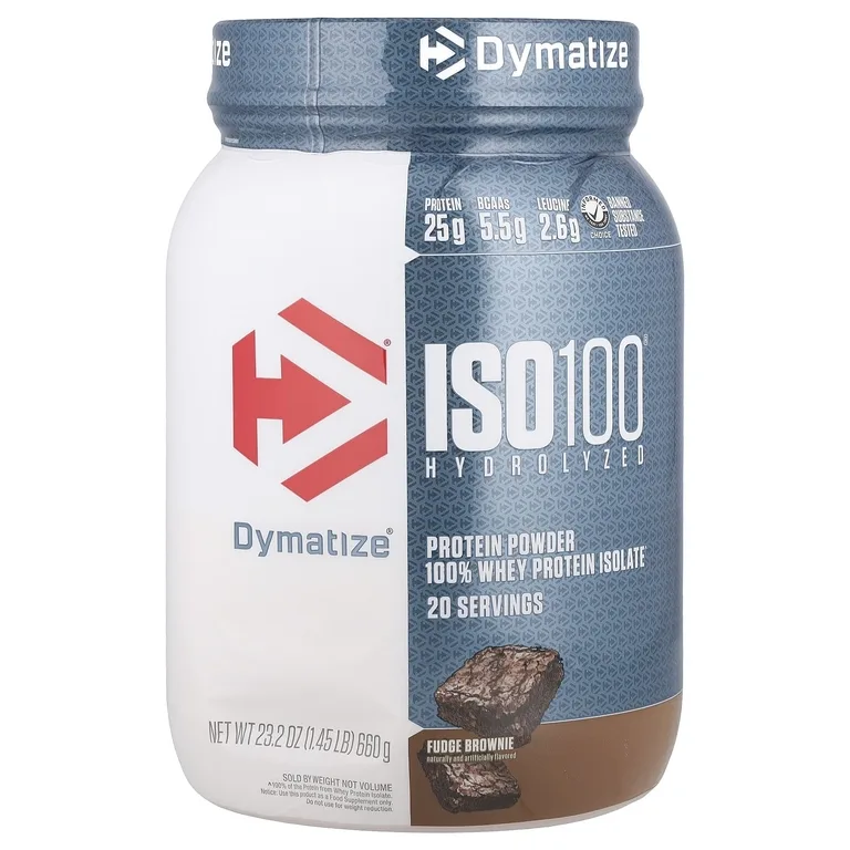 Dymatize, ISO100® Hydrolyzed, 100% изолят сывороточного протеина, брауни с помадкой, 660 г (1,45 фунта)