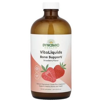Dynamic Health, VitaLiquids Bone Support, клубника, 16 жидк. унций (473 мл)