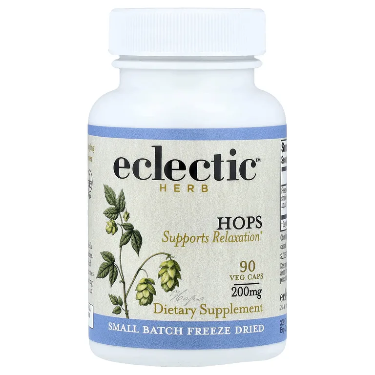Eclectic Herb, хмель, способствует расслаблению, 200 мг, 90 растительных капсул