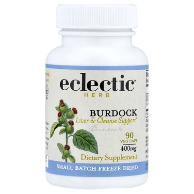 Eclectic Herb, лопуха, поддержка печени и очищения, 400 мг, 90 вегетарианских капсул
