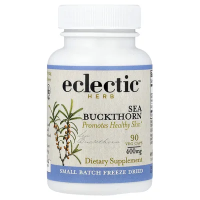 Eclectic Herb, облепиха, способствует здоровью кожи, 90 вегетарианских капсул
