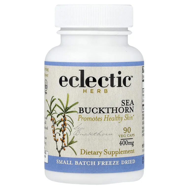 Eclectic Herb, облепиха, способствует здоровью кожи, 90 вегетарианских капсул
