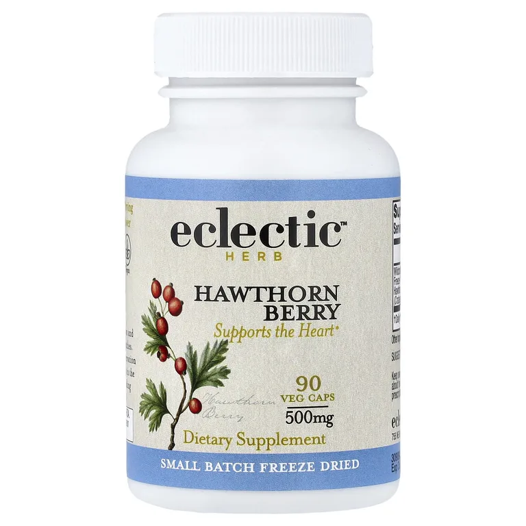 Eclectic Herb, ягоды боярышника, для поддержки сердца, 500 мг, 90 вегетарианских капсул