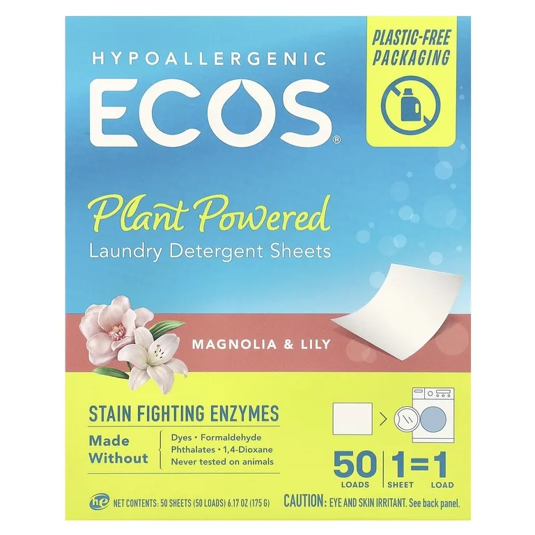 Ecos, Ecos®, растительное средство для стирки, магнолия и лилия, 50 шт.