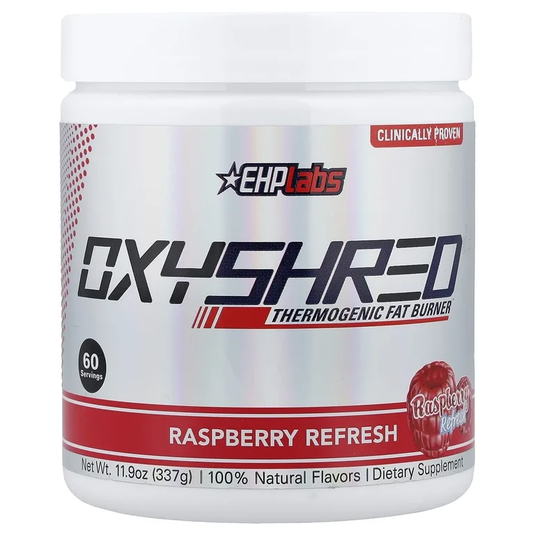 EHPlabs, OxyShred, термогенный сжигатель жира, освеженный малина, 337 г (11,9 унции)