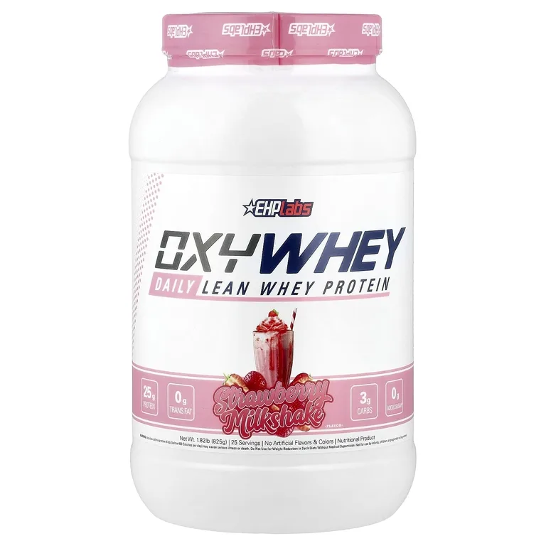 EHPlabs, OxyWhey, Daily Lean Whey, сывороточный протеин, клубничный молочный коктейль, 825 г (1,82 фунта)