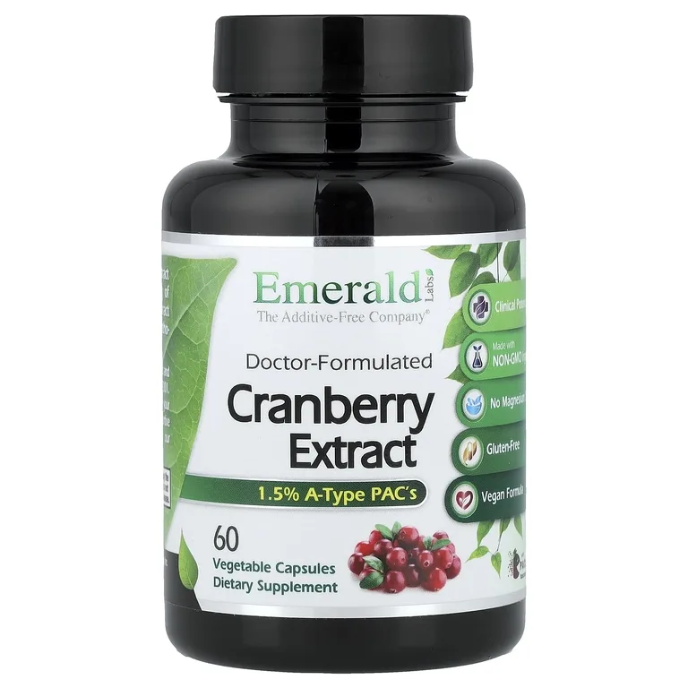 Emerald Laboratories, Экстракт клюквы, 60 растительных капсул