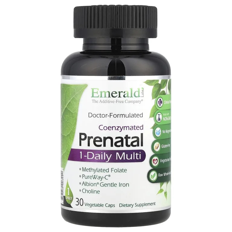 Emerald Laboratories, Коэнзимированные пренатальные мультивитамины, 1 прием в день, 30 растительных капсул