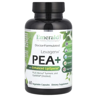 Emerald Laboratories, Levagen+® ПЭА+ с улучшенной LipiSperse®, 60 растительных капсул
