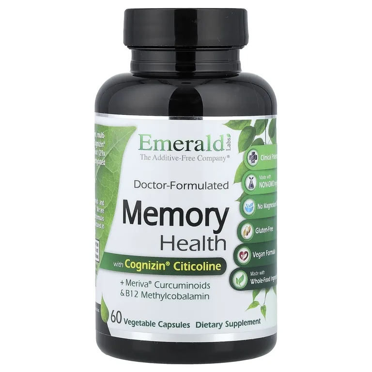 Emerald Laboratories, Memory Health, с цитиколином Cognizin®, 60 растительных капсул