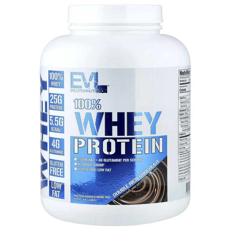 EVLution Nutrition, 100% сывороточный протеин, двойной насыщенный шоколад, 2,268 кг