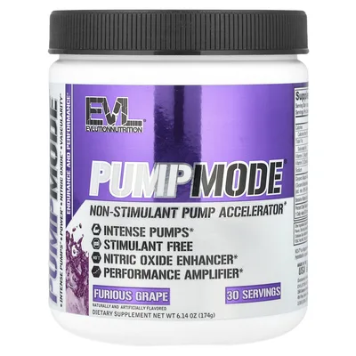 EVLution Nutrition, Усилитель выработки оксида азота, добавка для повышения производительности во время тренировок, яростный виноград, 174 г (6,14 унции)