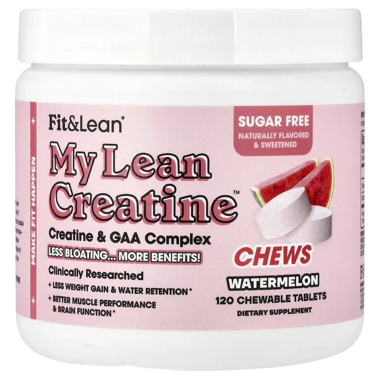 Fit & Lean, My Lean Creatine™, жевательные таблетки, со вкусом арбуза, 120 жевательных таблеток