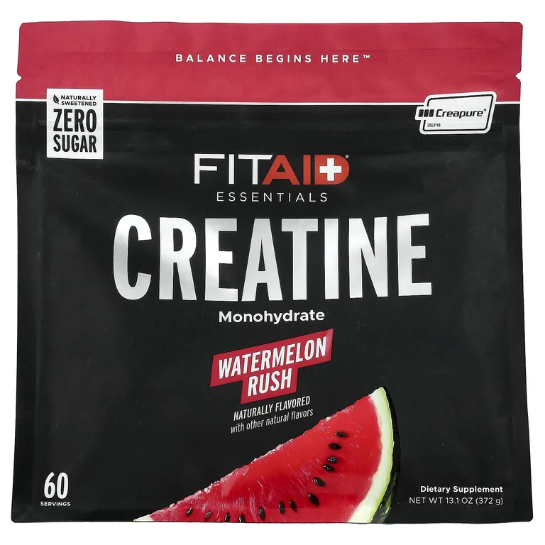 FITAID, Essentials, моногидрат креатина, со вкусом арбуза, 372 г (13,1 унции)
