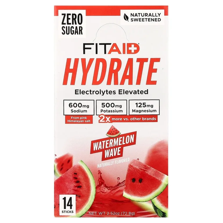 FITAID, Hydrate, арбузная волна, 14 стиков, 5,2 г (0,18 унции)