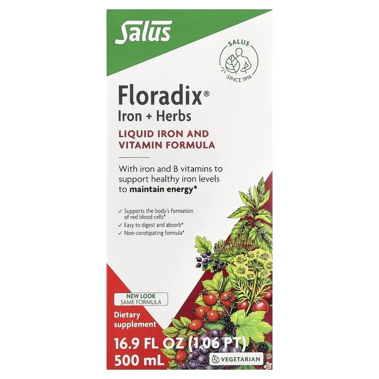 Floradix, Железо + травы, 16,9 жидк. унции (500 мл)
