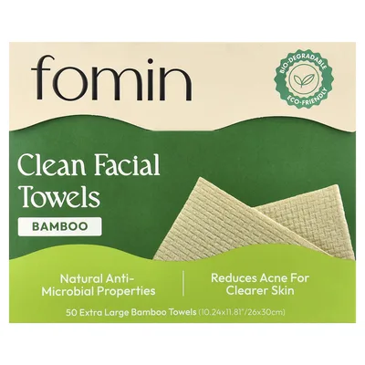 fomin, чистые полотенца для лица, бамбук, очень большие, 50 полотенец