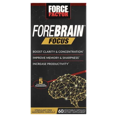 Force Factor, Forbrain® Focus, 60 растительных капсул