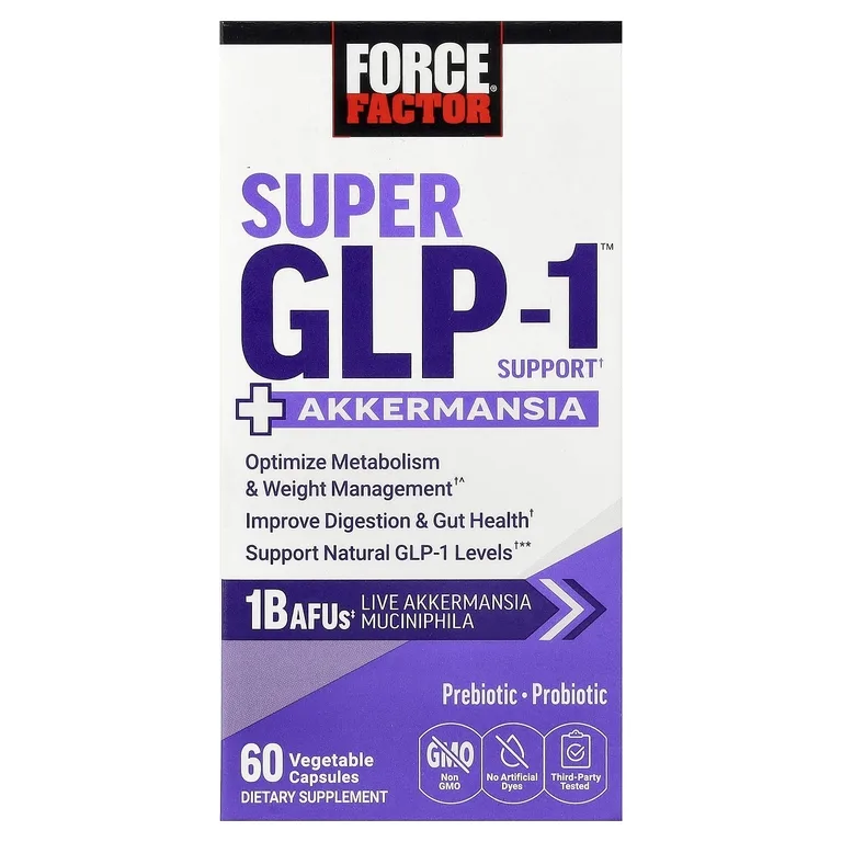 Force Factor, Super GLP-1™ Support + Akkermansia, 60 растительных капсул