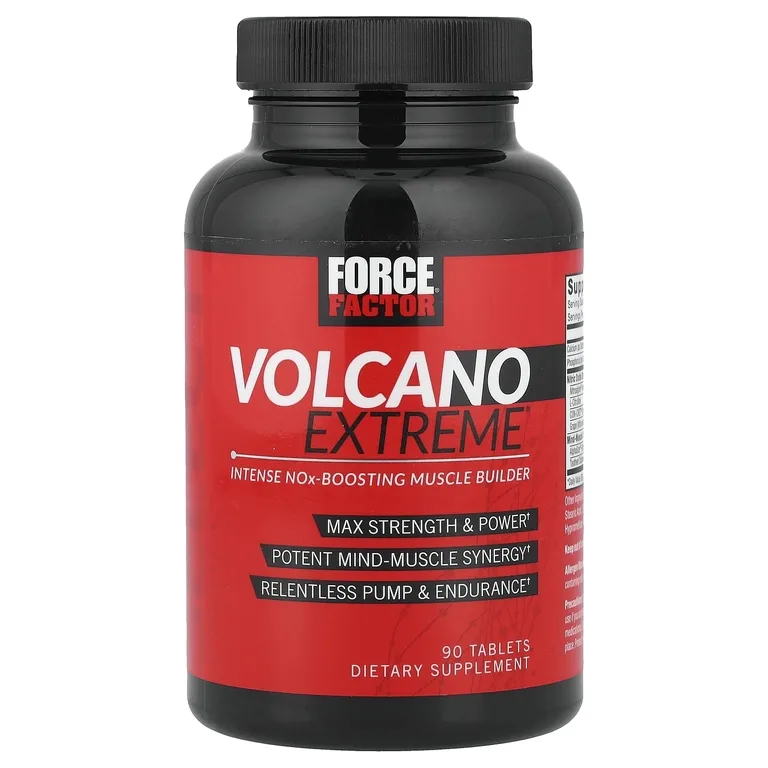 Force Factor, Volcano Extreme®, интенсивная добавка для наращивания мышечной массы, стимулирующая высвобождение NOx, 90 таблеток