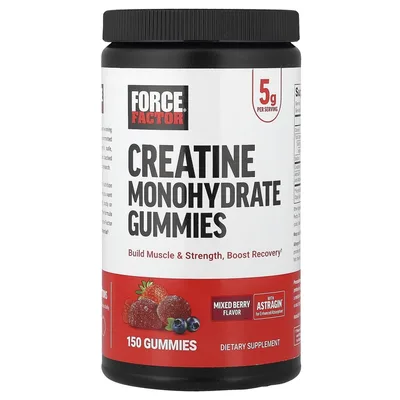 Force Factor, Жевательные мармеладки с моногидратом креатина, ягодное ассорти, 150 жевательных таблеток