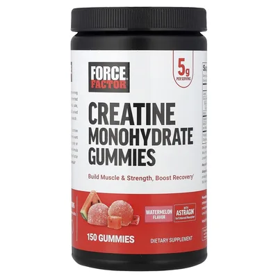 Force Factor, жевательный моногидрат креатина, со вкусом арбуза, 150 жевательных таблеток