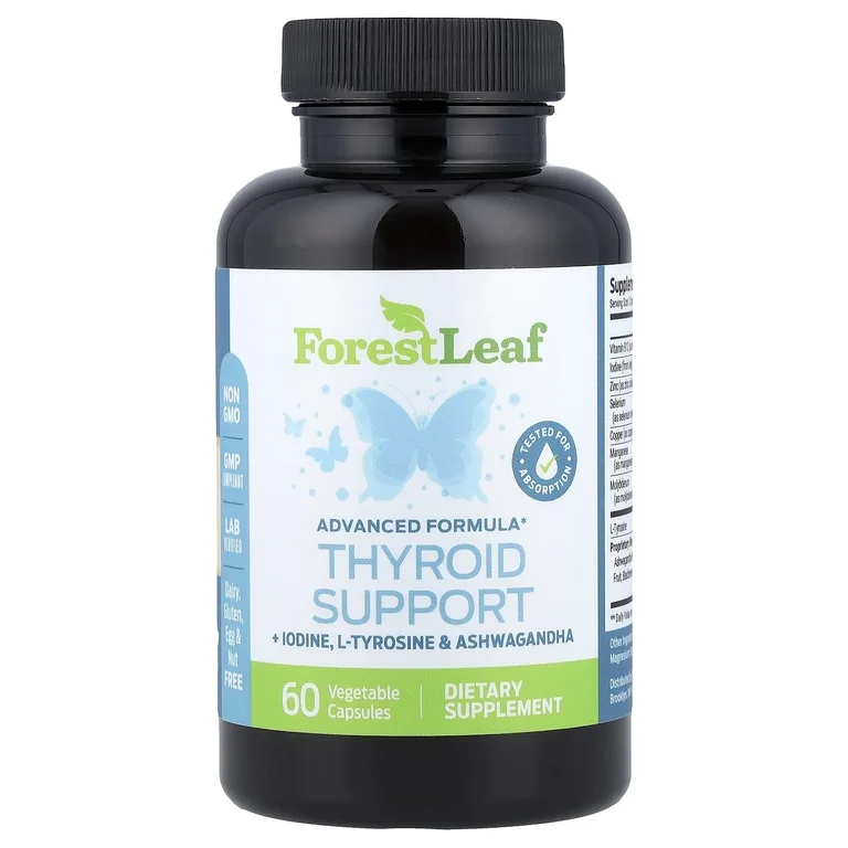 Forest Leaf, добавка для щитовидной железы, 60 растительных капсул