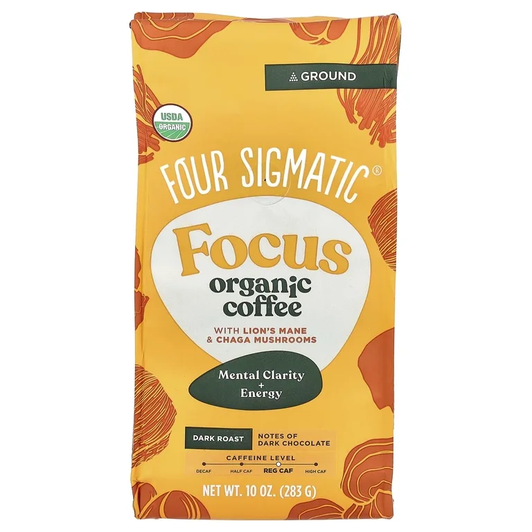 Four Sigmatic, органический кофе с чагой, молотый, темная обжарка, 283 г (10 унций)