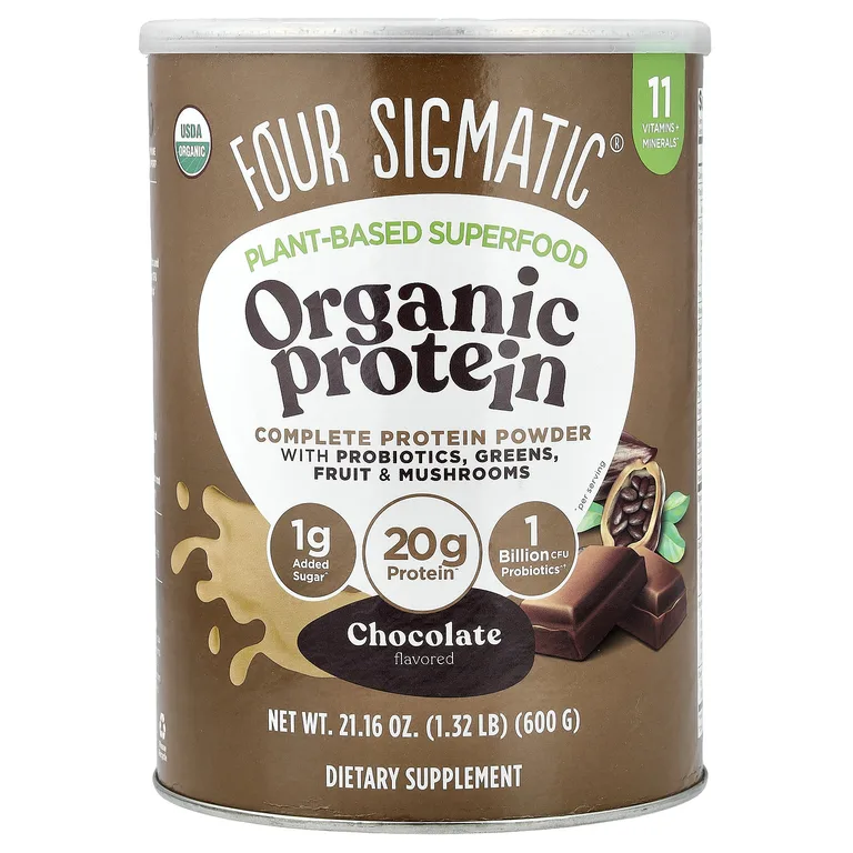Four Sigmatic, суперфуд растительного происхождения, органический белок, шоколад, 600 г (1,32 фунта)