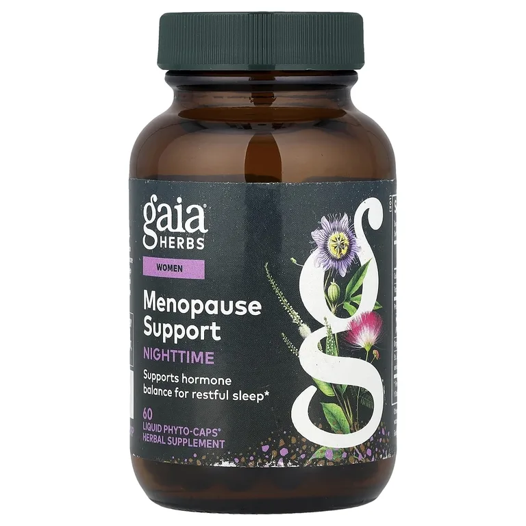 Gaia Herbs, для женщин, добавка для поддержки в период менопаузы, для приема перед сном, 60 жидких капсул Phyto-Caps®