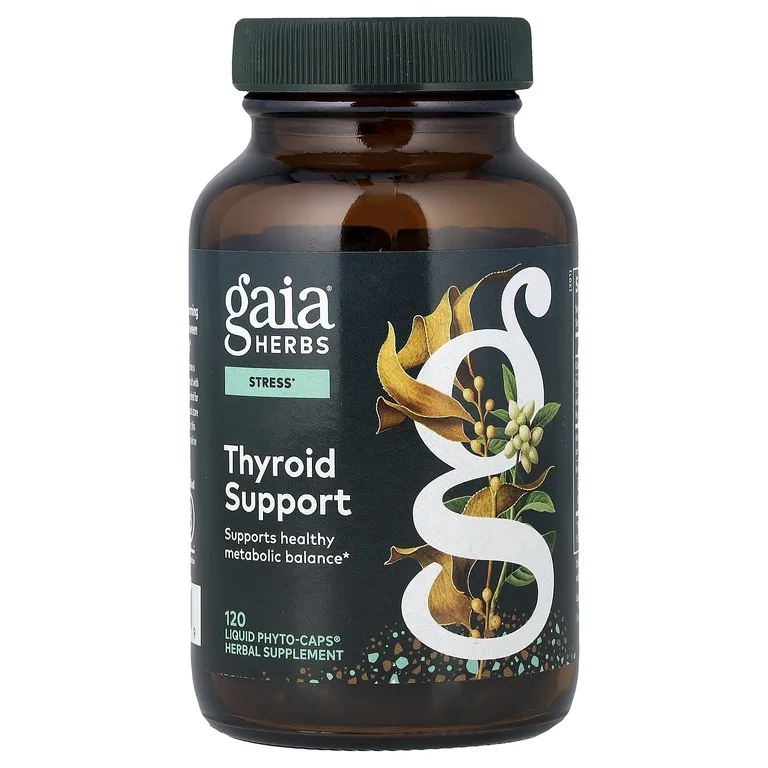 Gaia Herbs, добавка для поддержки щитовидной железы, 120 капсул с жидким содержимым