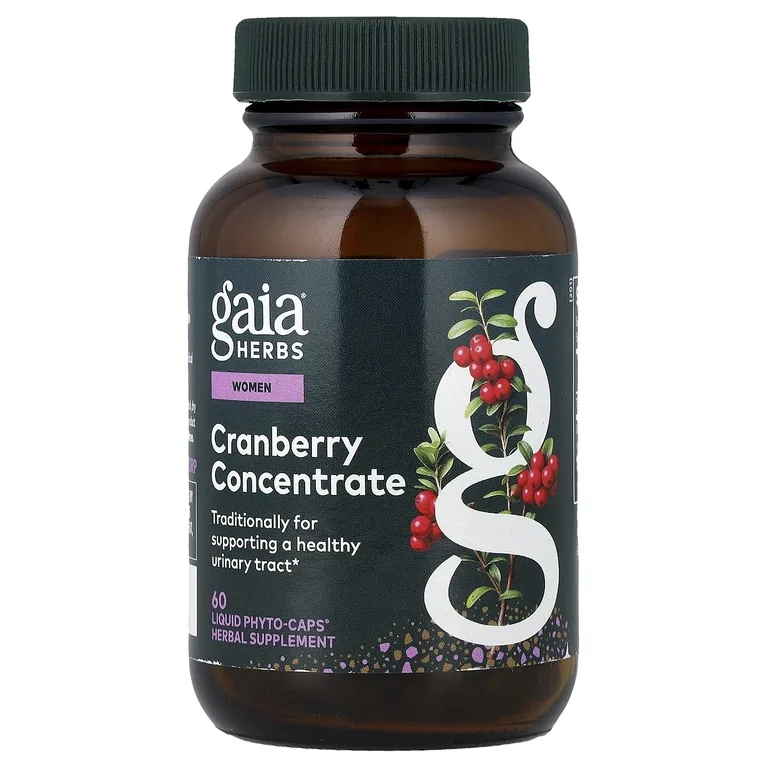 Gaia Herbs, клюквенный концентрат, 60 капсул с жидким содержимым (420 мг в 1 капсуле)