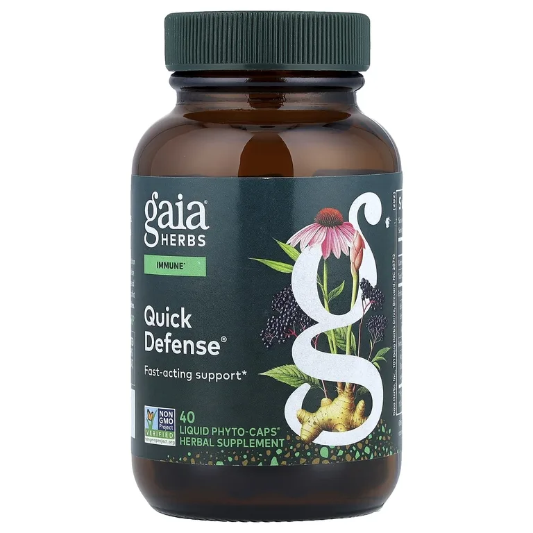 Gaia Herbs, комплекс для здоровой иммунной реакции в начале болезни, 40 капсул с жидким содержимым