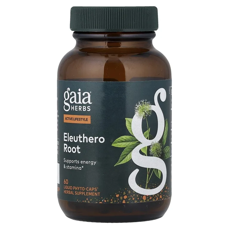 Gaia Herbs, корень элеутерококка, 60 капсул с жидким содержимым (277 мг в 1 капсуле)