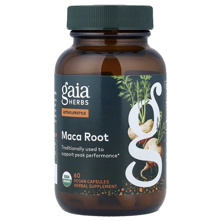 Gaia Herbs, корень маки, 60 веганских капсул (500 мг в 1 капсуле)