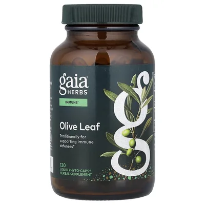 Gaia Herbs, лист оливкового дерева, 120 капсул