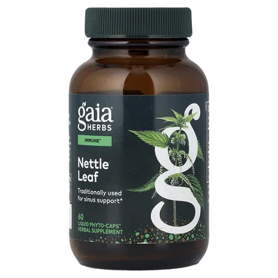 Gaia Herbs, листья крапивы, 60 капсул с жидким содержимым (225 мг в 1 капсуле)