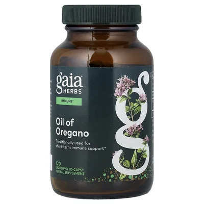 Gaia Herbs, масло орегано, 120 капсул с жидким содержимым (230 мг в 1 капсуле)