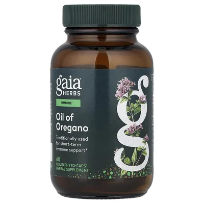 Gaia Herbs, масло орегано, 60 капсул с жидким содержимым