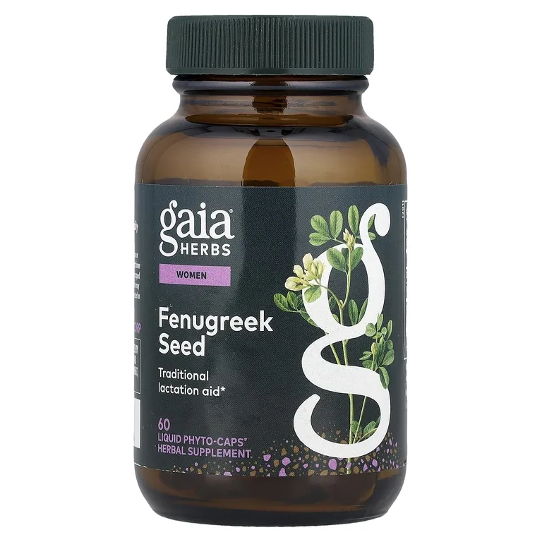 Gaia Herbs, семена пажитника, 60 веганских капсул с жидким содержимым (390 мг в 1 капсуле)