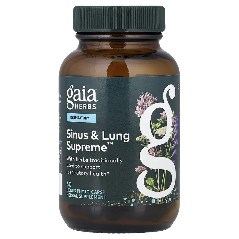 Gaia Herbs, Sinus & Lung Supreme™, 60 капсул Liquid Phyto-Caps®